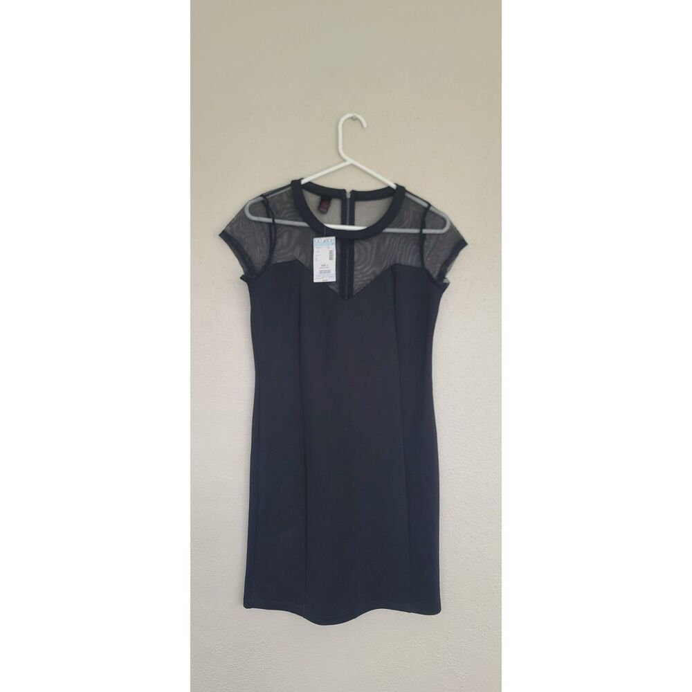 Bongo Juniors Sleek Illusion Yoke Crepe Cocktail Dress Size L NWT